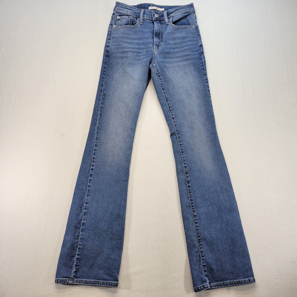 Levi's 725 High Rise Bootcut Jeans Womens 26 Blue Medium Wash Stretch Denim